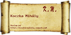 Koczka Mihály névjegykártya